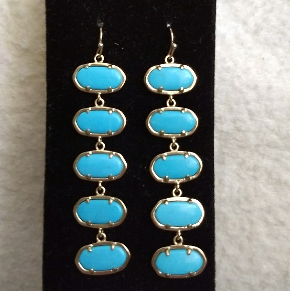 So Unique blue dangle Kendra Scott earrings - Picture 2 of 3